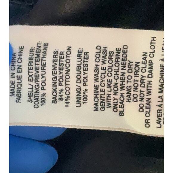 Avec Les Filles Cropped Black Faux Leather Biker Jacket Zip Close Size Large - Picture 6 of 6